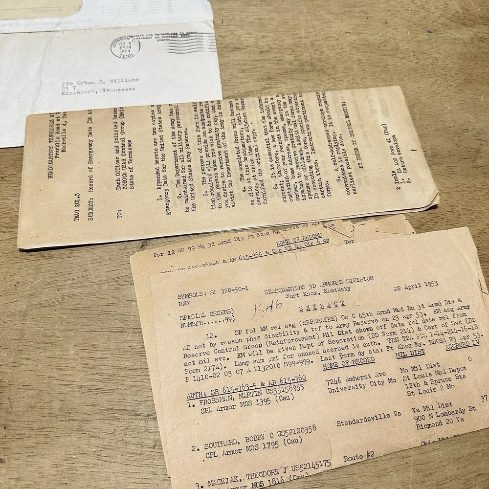 Vintage Military Army Paperwork Korean War 1950's One Soldier Paperwork‎